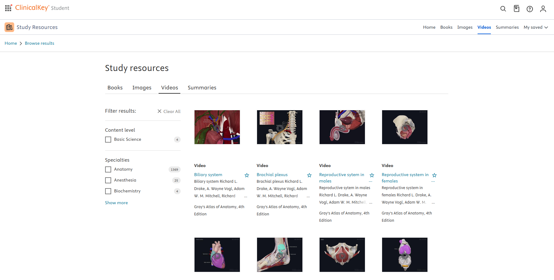 Clinicalkey-Student Videos